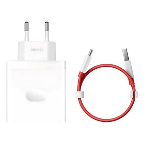 OnePlus SUPERVOOC USB-A oplader + USB-A / USB-C kabel 100W Hvid