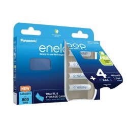 Genopladelige batterier PANASONIC ENELOOP AAA 800 mAh 4 szt + kasse (BK-4MCDE/4CP+CASE)
