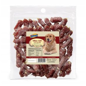 HILTON Soft duck sausages - godbid til hund - 500g