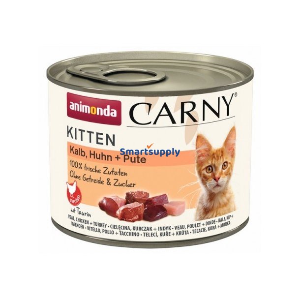Animonda Carny Kitten Kalvekd, Kylling, Kalkun - Vdfoder Til Katte - 200G