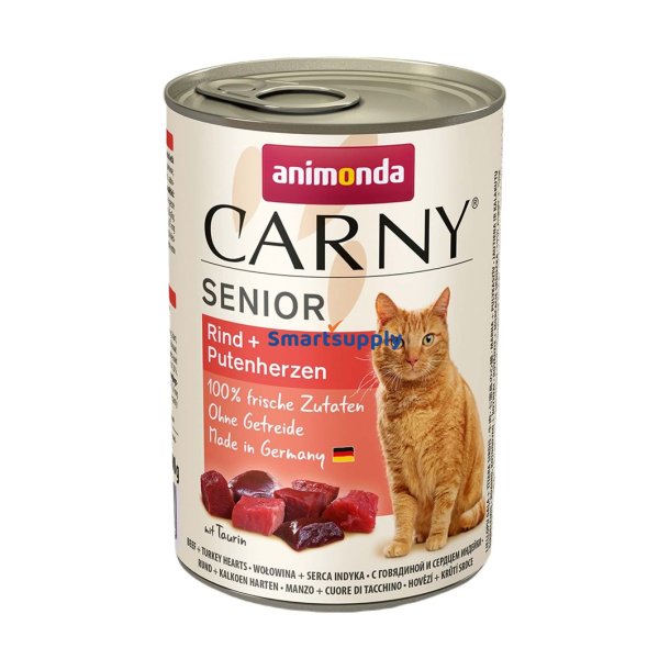 Animonda Carny Senior Oksekd Og Kalkunhjerter - Vdfoder Til Katte - 400G