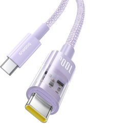 Baseus Gem USB C til USB C hurtigopladningskabel 1 m 100 W Lilla