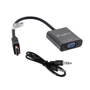 Lanberg AD-0017-BK videokabel adapter 0,2 m VGA (D-Sub) HDMI Type A (Standard) Sort