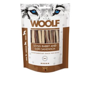 WOOLF Lang torskesandwich - hundegodbid - 100g