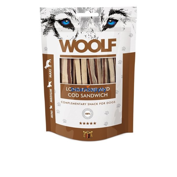 Woolf Lang Torskesandwich - Hundegodbid - 100G