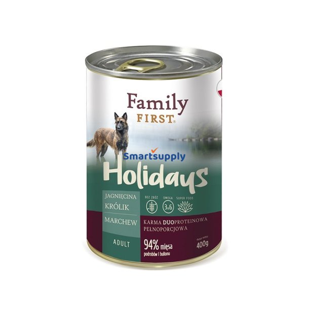 Family First Holidays Voksen Lam, Kanin, Gulerod - Vdfoder Til Hunde - 400 G