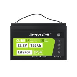 Green Cell alias Cell CUBE LiFePO4 125Ah 12,8V 1600Wh liio geleies fosfato baterija kemperiui, sauls energijai, neprijungtai prie tinklo, laivui Lithium jern fosfat (LiFePO4) 125 At