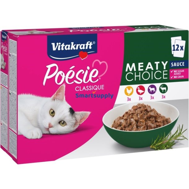 Vitakraft Po&eacute;sie Classique Kdagtig Valg - Vdfoder Til Katte - 12 X 85G