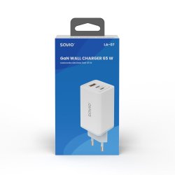 Savio La-07 Gan 65W Netoplader, Usb, Qc4.0+, Pd 3.0, Hvid