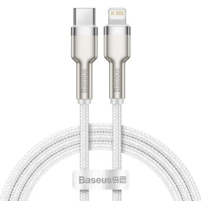 Kabel USB-C do Lightning Baseus Cafule White, Power Delivery, 20W, 1m (hvid)