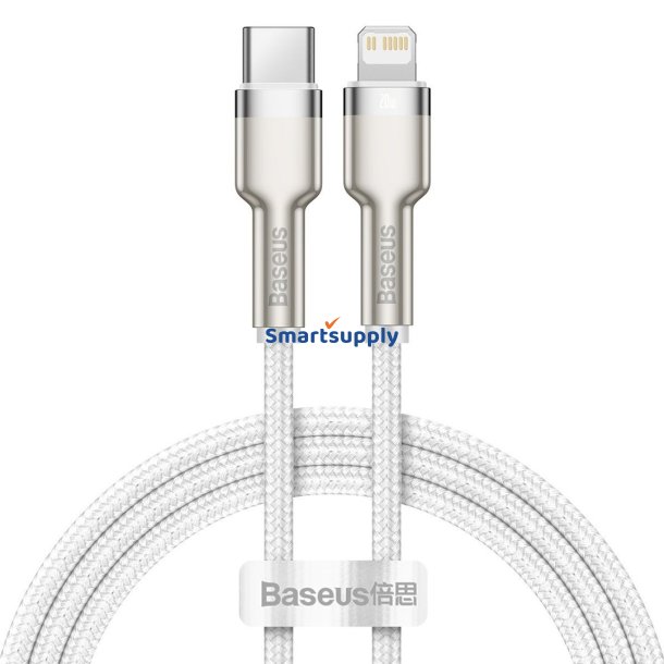 Kabel USB-C do Lightning Baseus Cafule White, Power Delivery, 20W, 1m (hvid)