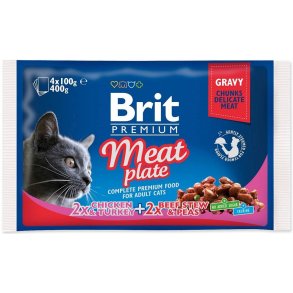 BRIT Premium Cat Meat Plate - vdfoder til katte - 4x100g