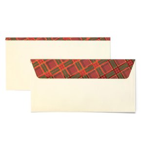 Julemnster grn/rd kuverter 10 stk. 105mm x 216mm (DL)