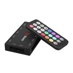 Savio Fan-01 White 4-Pack 120 Mm Argb Blser Inklusive Controller Og Fjernbetjening