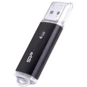 SILICON POWER Ultima U02 Pendrive USB-flashdrev 4 GB USB 2.0 (SP004GBUF2U02V1K) Sort