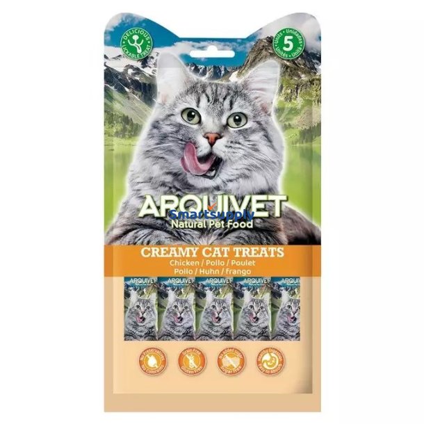 ARQUIVET Creamy Cat Treats Chicken - Kattegodbidder - 5 x 14g