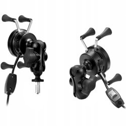 MOTORCYKEL TELEFONHOLDER FREEDCONN MC7W MED INDUKTIV OPLADER + BM2R FASTGRELSE AF HOVEDRR