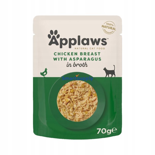 Applaws Kyllingefilet Med Asparges I Bouillon - Vdfoder Til Katte - 70G