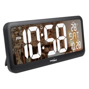 Stort digitalt vgur fritstende med temperatursensor 37x17 cm LCD-display Strmadapter og batteridrevet