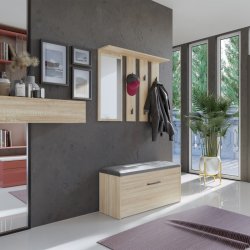 Bjle + spejl PARMA 100x15x.81,5 cm, egetr sonoma