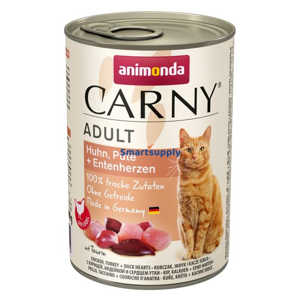 ANIMONDA Carny Adult Chicken, turkey, duck hearts - vd kattefoder - 400g