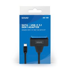 Savio Ak-69 Adapter Usb-C 3.1 Gen 1 (M) - SATA (F) Til 2,5" Drev
