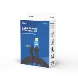 Savio Hdmi (M) V2.1 Kabel, Vinklet, 8K, Hdr Dynamic, Ofc Kobber, 5M, Cl-175