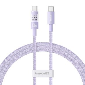 Baseus Gem USB C til USB C hurtigopladningskabel 1 m 100 W Lilla