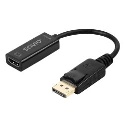 Savio Adapter DisplayPort (M) v1.2 - HDMI A (F) v1.4, 4K, AK-62