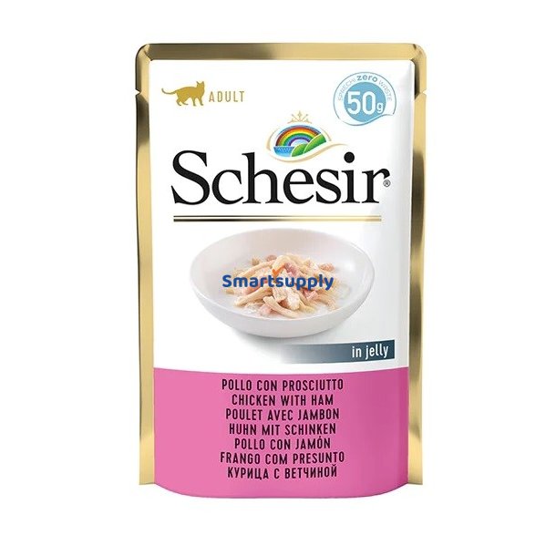 SCHESIR in jelly Chicken with ham - vd kattefoder - 50 g