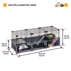 FERPLAST Multipla hamster large - bur til gnavere - 107,5 x 37,5 x 42 cm