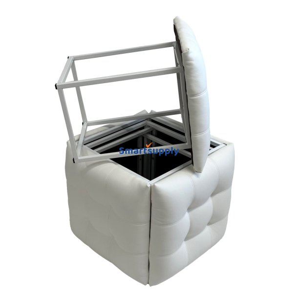 Go Gift Puff-Transformer 5In1 - 5 Taburetter I 1 Puf Hvidt ko Lder