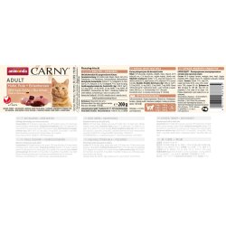 ANIMONDA Carny Adult Chicken, turkey and duck hearts - vd kattefoder - 200g