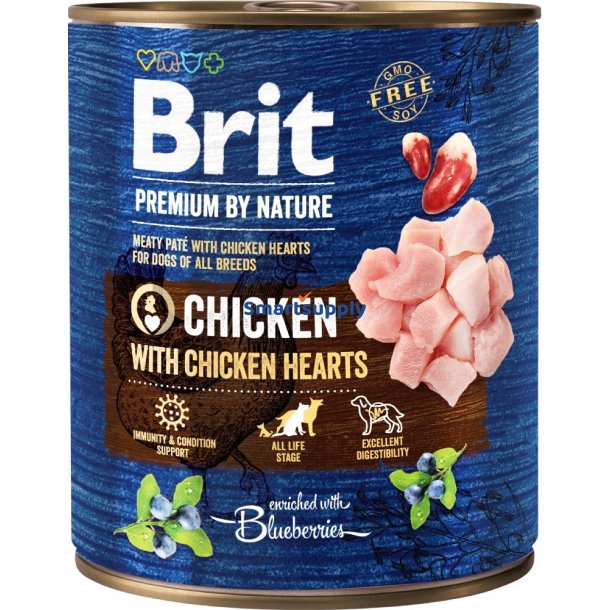 Brit Premium By Nature Kylling Med Hjerter - Vdfoder Til Hunde - 800 G