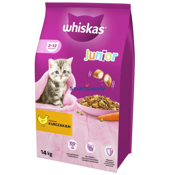 WHISKAS Junior with chicken - trfoder til kattekillinger - 14kg