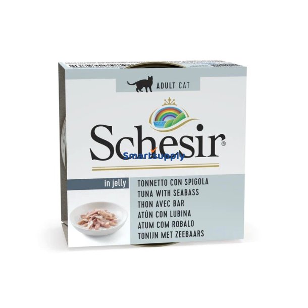 SCHESIR in jelly Tuna with sea bass - vd kattefoder - 85 g