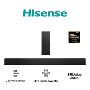 Hisense HS2100 SoundBar hjttaler Sort 2.1 kanaler 240 W