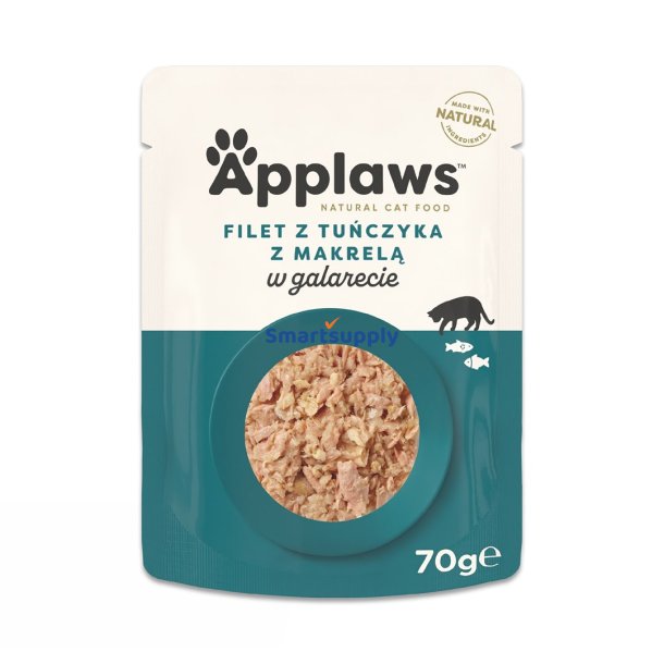 Applaws Tunfilet Med Makrel I Gel&eacute; - Vdfoder Til Katte - 70G
