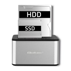 Qoltec 50316 2x HDD / SSD dockingstation | 2,5"/3,5" SATA | USB 3.0 | Kloning