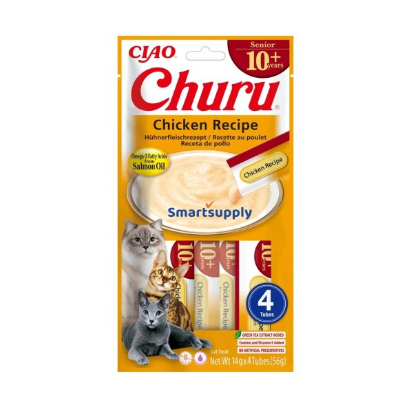 Inaba Churu Senior Kylling Opskrift - Kattegodbidder - 4X14g