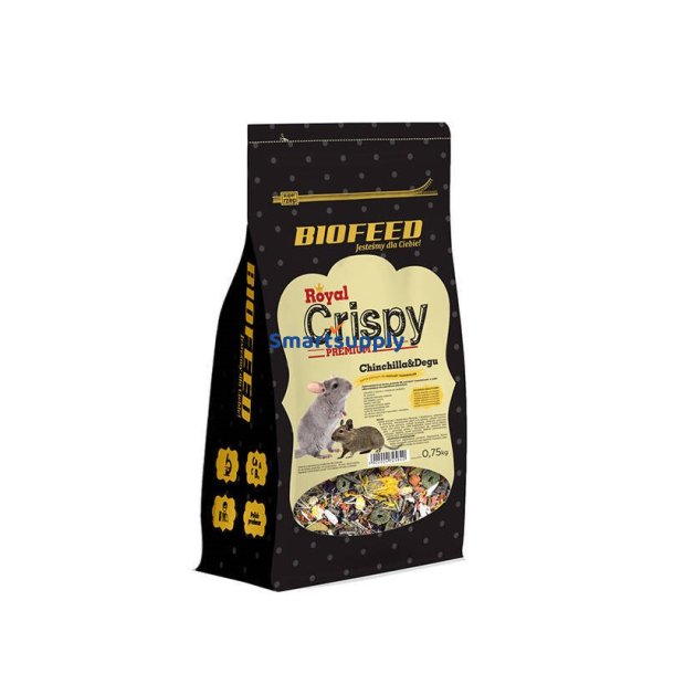 Biofeed Royal Crispy Premium Chinchilla &amp; Degu - Mad Til Chinchillaer Og Degu - 750G