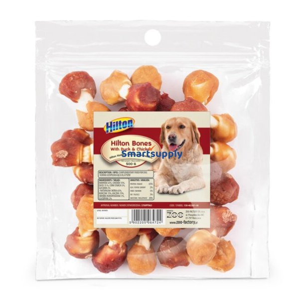 Hilton Knogler Med And Og Kylling - Hundetygge - 500G