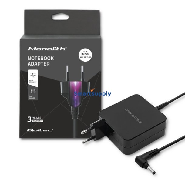 Qoltec 51751 strmforsyning til Huawei | 65W | 19V | 3.42A | 4.0*1.7