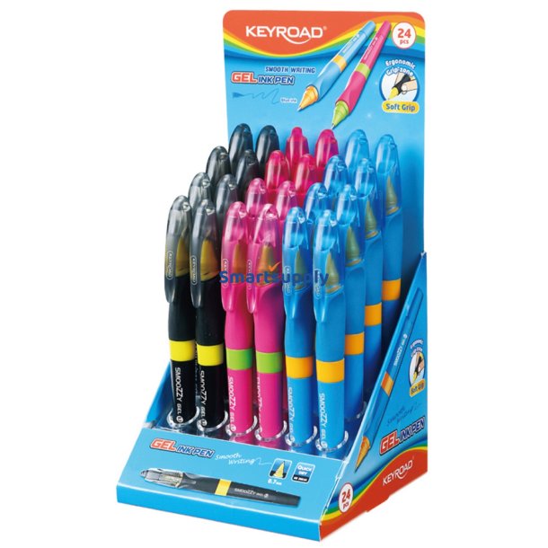 KEYROAD SMOOZZY kuglepen 0,7 mm bl - 24 stk mix farver