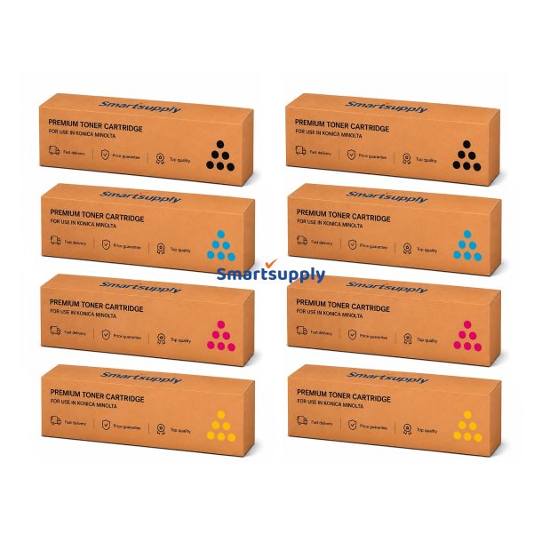 Konica Minolta Toner TN619 / TN620 KCMY 8 stk toner - kompatibel rabatpakke