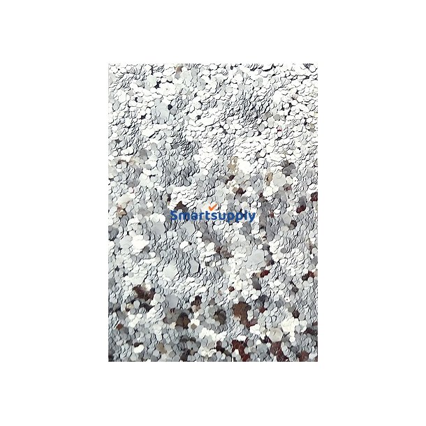 Karton paillet papir med s�lv glitter A4, 5 ark
