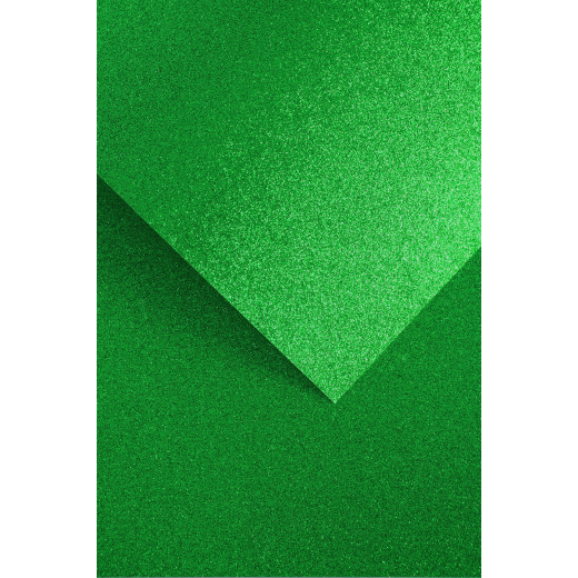 Karton papir med gr�n glitter A4, 5 ark