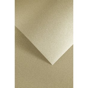 Selvklbende karton papir med lys guld glitter A4, 5 ark