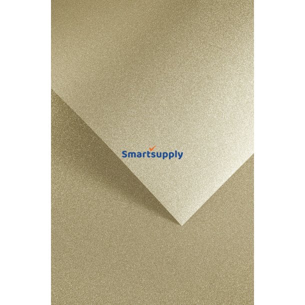 Selvkl�bende karton papir med lys guld glitter A4, 5 ark