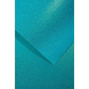 Karton papir med lysebl glitter A4, 5 ark